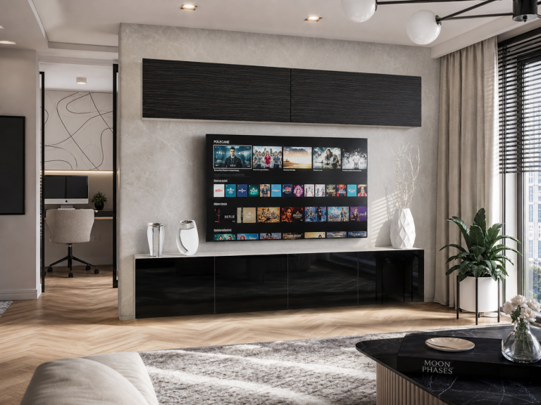 Parete attrezzata TV / mobile TV 200 cm nero ebano Produttore IMP 6/5/W/HKB/0/0