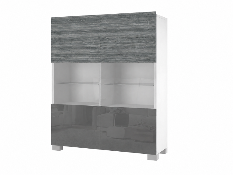 Cassettiera  mobile Glamour Wood grigio lucido IMPERIUM IMP KOM1/3/W/GW1S/0/0