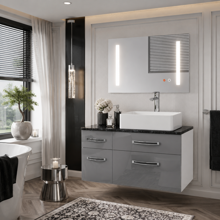 Set di mobili da bagno Euphoria EUP P 90L/0/W/S/0/BK/MB