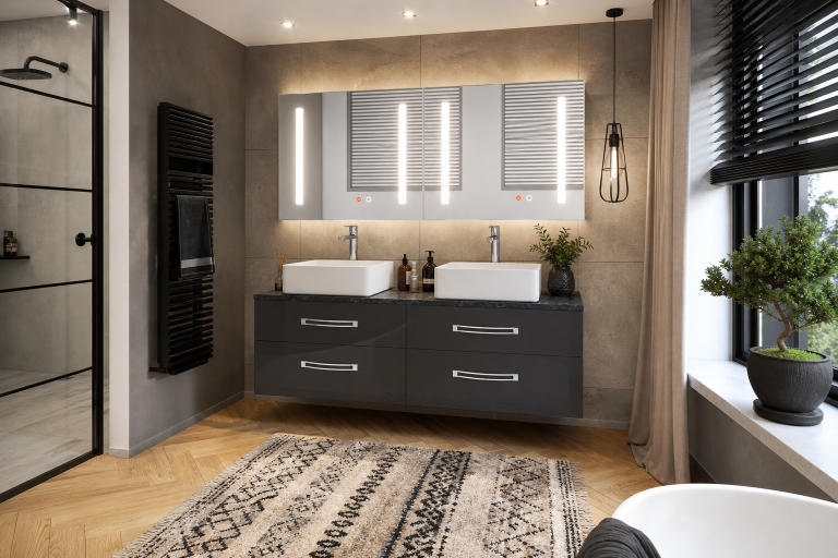 Set di mobili da bagno Euphoria EUP P 120D/0/W/B/0/BK/MB