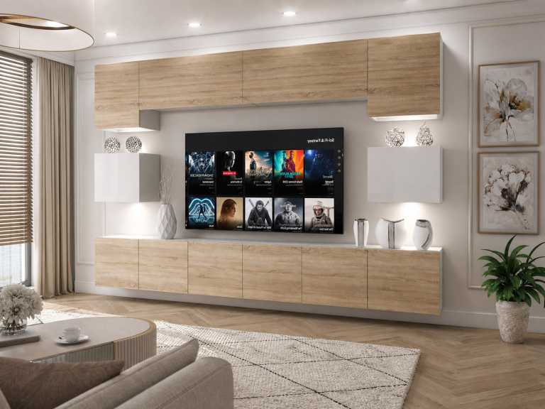 Parete attrezzata 300 cm Belini rovere sonoma / bianco lucido Imperium 3 Produttore IMP 3/5/W/DSWDS/0/0