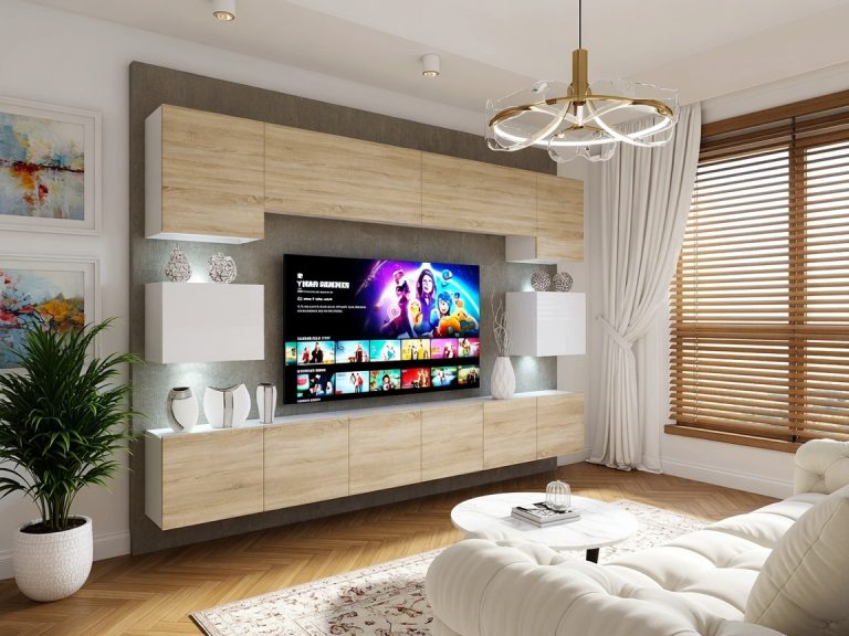 Parete attrezzata 300 cm Belini rovere sonoma / bianco lucido Imperium 3 Produttore IMP 3/5/W/DSWDS/0/0