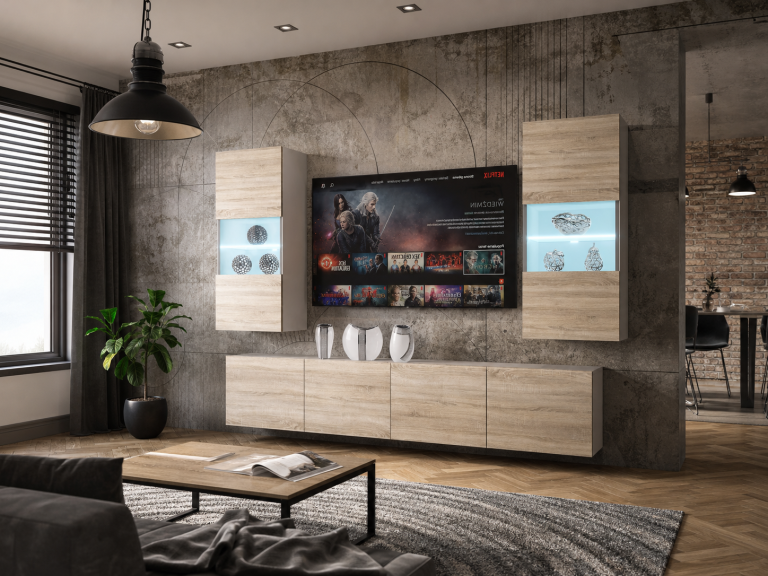 Parete attrezzata 200 cm Belini rovere sonoma Imperium 7 Produttore IMP 7/5/W/DS/0/0