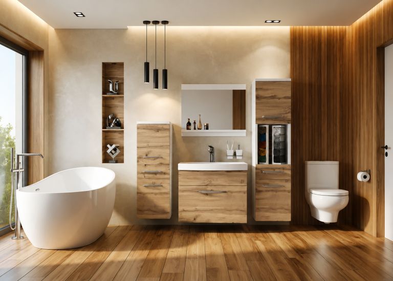 Mobile da bagno con lavabo e specchio rovere wotan – Produttore ROD PRIMO M 5/0/W/DW/0/ZINC