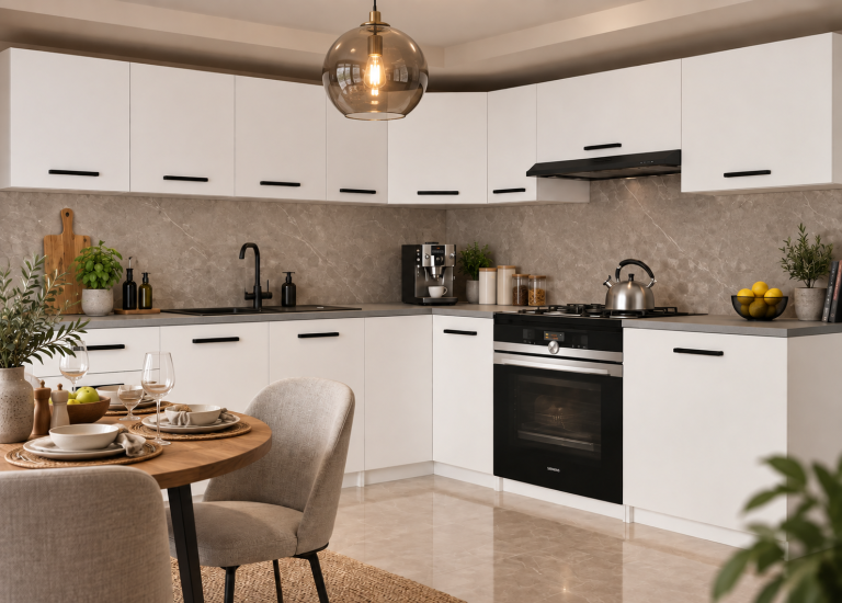 Mobili da cucina 420 cm bianchi opachi senza piano di lavoro Produttore TOR UNIQAPLUS/3/WT/WT/BB/B1