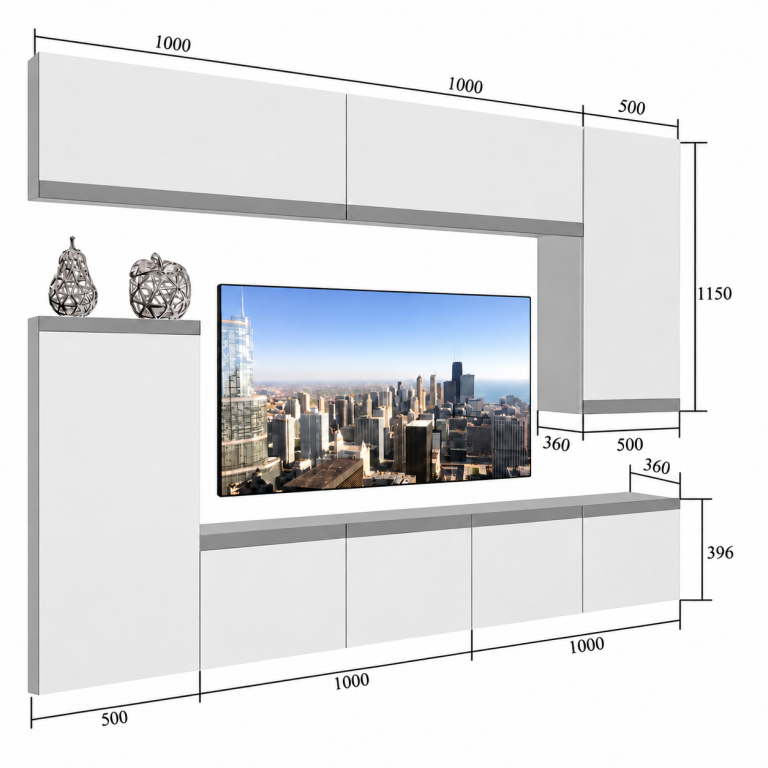 Parete attrezzata Prestige 250 cm TV/RTV grigia lucida Produttore IMP P Woody 8/5/W/S/0/0/CM