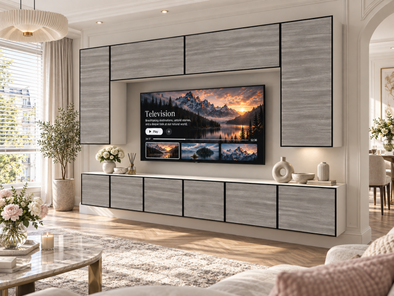 Parete attrezzata Linea 300 cm TV/RTV grigia antracite grafite Produttore IMP L Monroe 2/5/W/GW1/0/0
