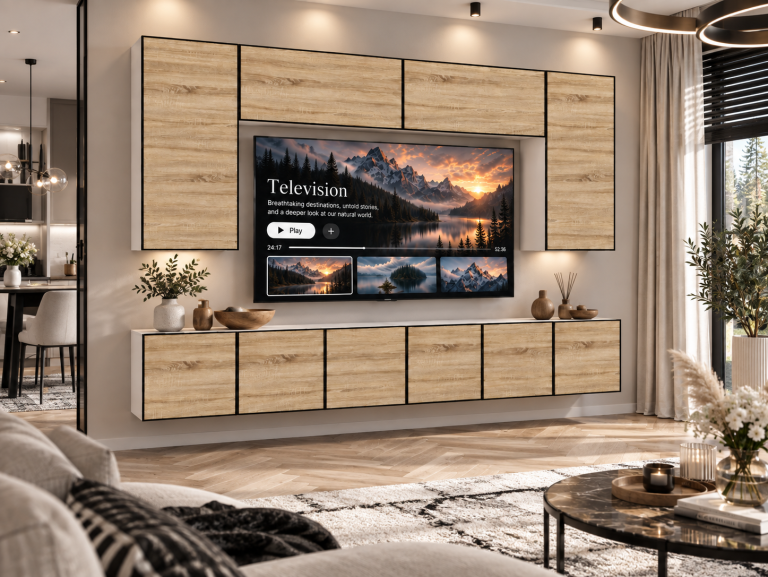 Parete attrezzata Linea 300 cm TV/RTV rovere rovere wotan rovere sonoma Produttore IMP L Monroe 2/5/W/DS/0/0