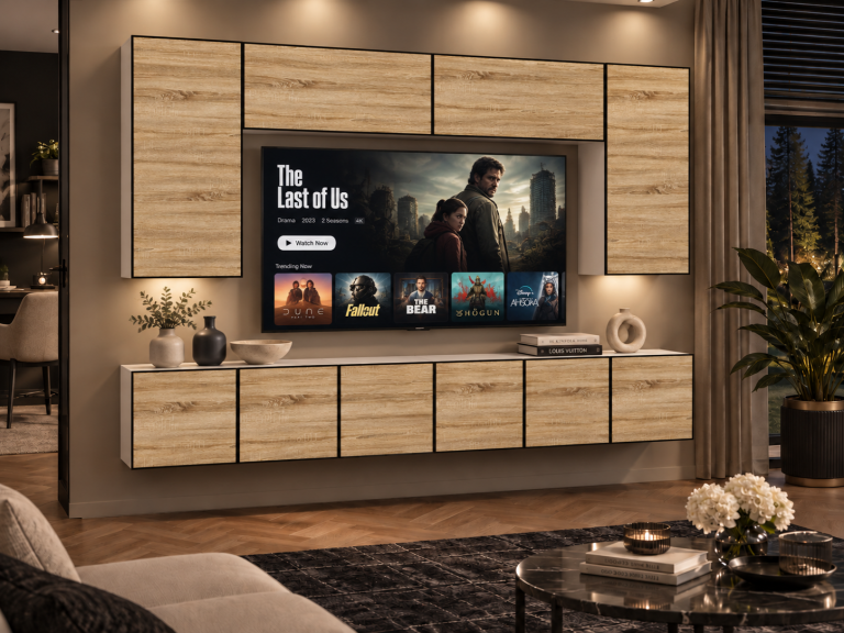 Parete attrezzata Linea 300 cm TV/RTV rovere rovere wotan rovere sonoma Produttore IMP L Monroe 2/5/W/DS/0/0