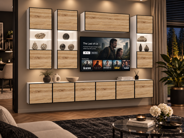 Parete attrezzata Linea 300 cm TV/RTV rovere rovere wotan rovere sonoma Produttore IMP L Pacino 5/5/W/DS/0/0