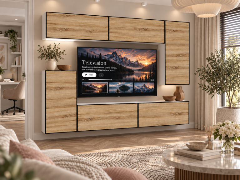 Parete attrezzata Linea 250 cm TV/RTV rovere rovere wotan rovere sonoma Produttore IMP L Woody 8/5/W/DS/0/0