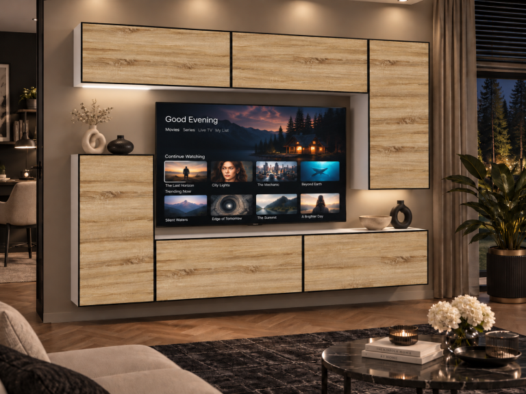 Parete attrezzata Linea 250 cm TV/RTV rovere rovere wotan rovere sonoma Produttore IMP L Woody 8/5/W/DS/0/0