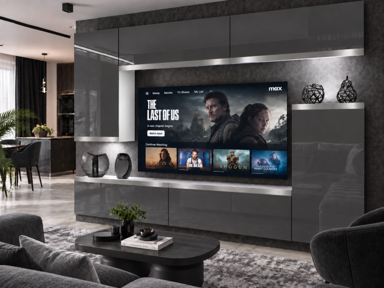 Parete attrezzata Prestige 250 cm TV/RTV grigia lucida Produttore IMP P Woody 8/5/W/S/0/0/SL