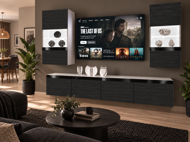 Parete attrezzata Prestige 200 cm TV/RTV nera ebano Produttore IMP P Keanu 7/5/W/HK/0/0/CP