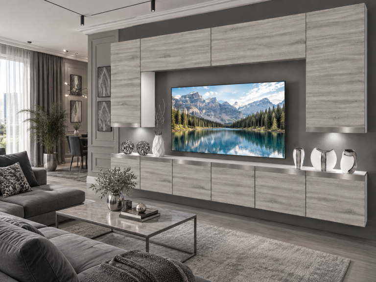 Parete attrezzata Prestige 300 cm TV/RTV grigia antracite grafite Produttore IMP P Monroe 2/5/W/GW1/0/0/SL