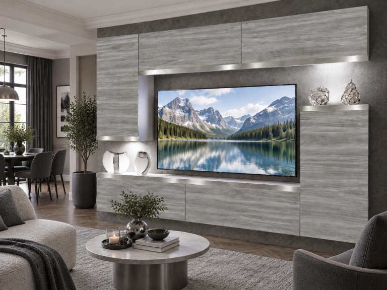 Parete attrezzata Prestige 250 cm TV/RTV grigia antracite grafite Produttore IMP P Woody 8/5/W/GW1/0/0/SL