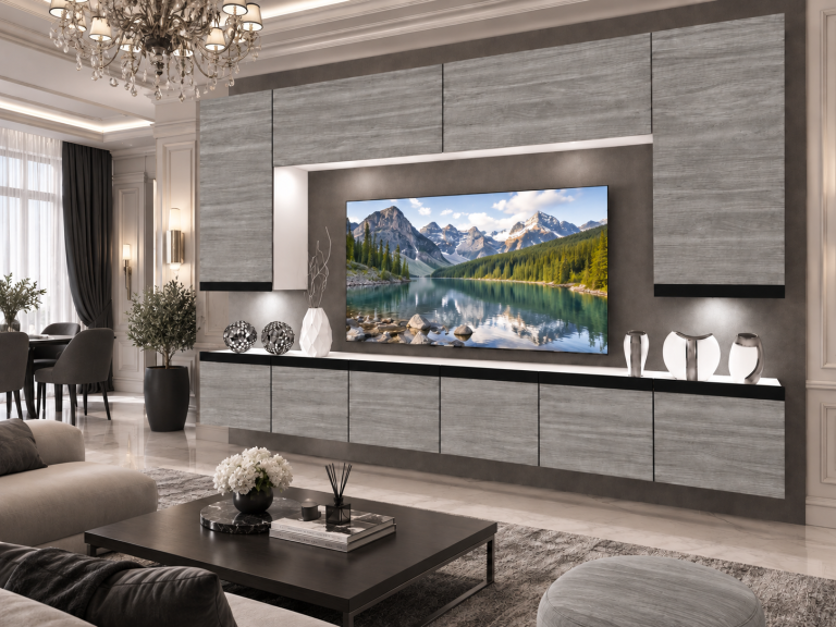 Parete attrezzata Prestige 300 cm TV/RTV grigia antracite grafite Produttore IMP P Monroe 2/5/W/GW1/0/0/CM