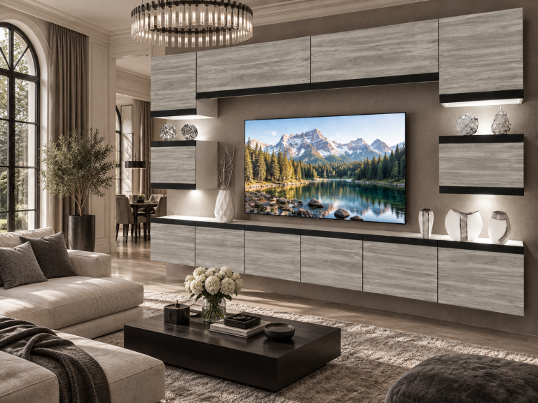 Parete attrezzata Prestige 300 cm TV/RTV grigia antracite grafite Produttore IMP P Tarantino 3/5/W/GW1/0/0/SL