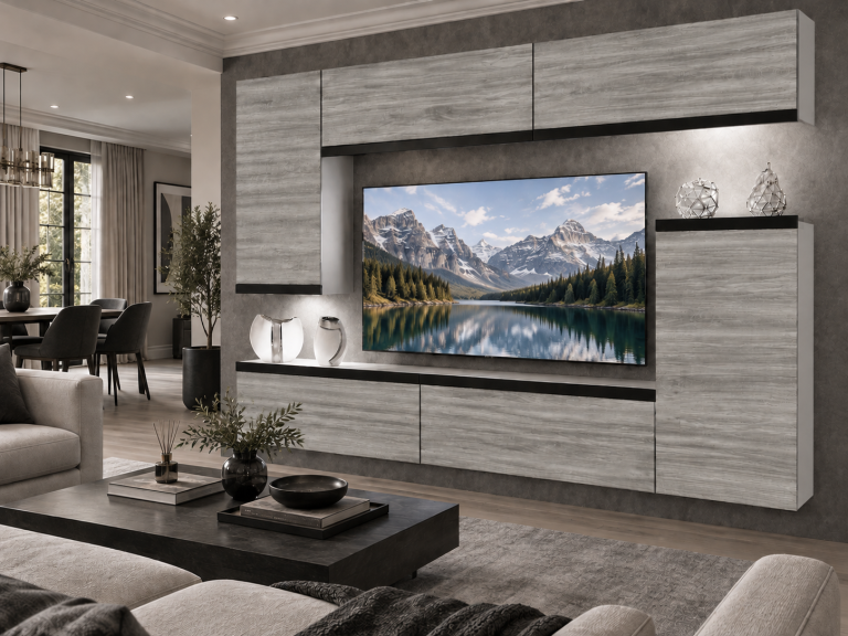 Parete attrezzata Prestige 250 cm TV/RTV grigia antracite grafite Produttore IMP P Woody 8/5/W/GW1/0/0/CM