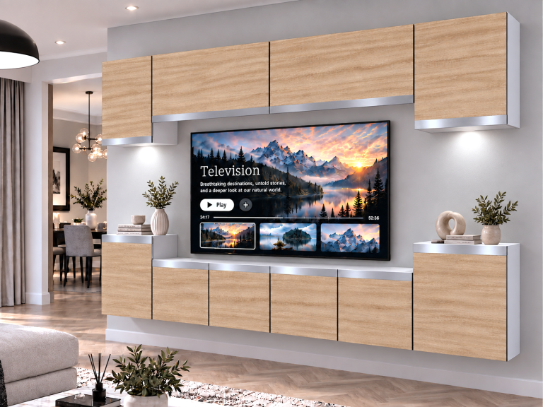 Parete attrezzata Prestige 300 cm TV/RTV rovere rovere wotan rovere sonoma Produttore IMP P Hepburn 4/5/W/DS/0/0/SL
