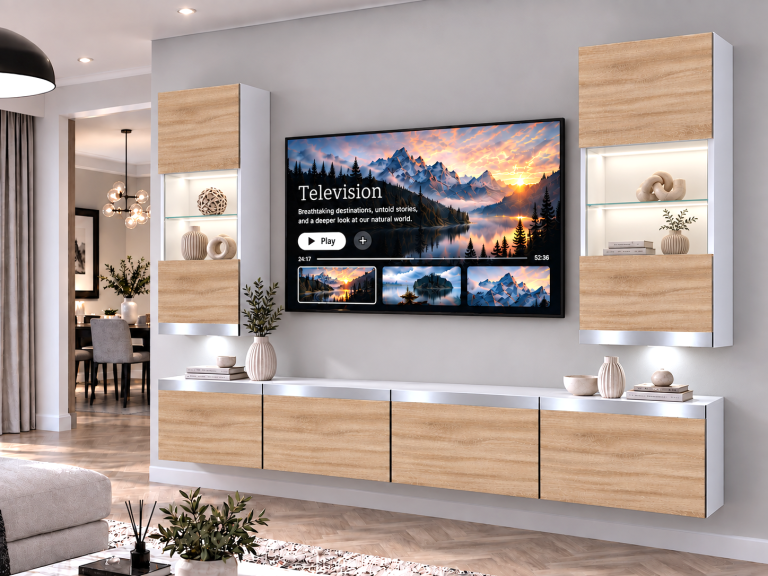 Parete attrezzata Prestige 200 cm TV/RTV rovere rovere wotan rovere sonoma Produttore IMP P Keanu 7/5/W/DS/0/0/SL