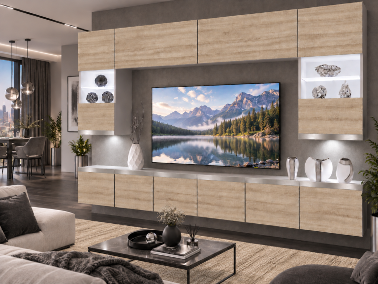 Parete attrezzata Prestige 300 cm TV/RTV rovere rovere wotan rovere sonoma Produttore IMP P1 Nolan 1/5/W/DS/0/0/SL