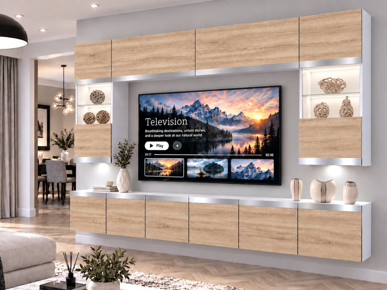 Parete attrezzata Prestige 300 cm TV/RTV rovere rovere wotan rovere sonoma Produttore IMP P2 Nolan 1/5/W/DS/0/0/SL