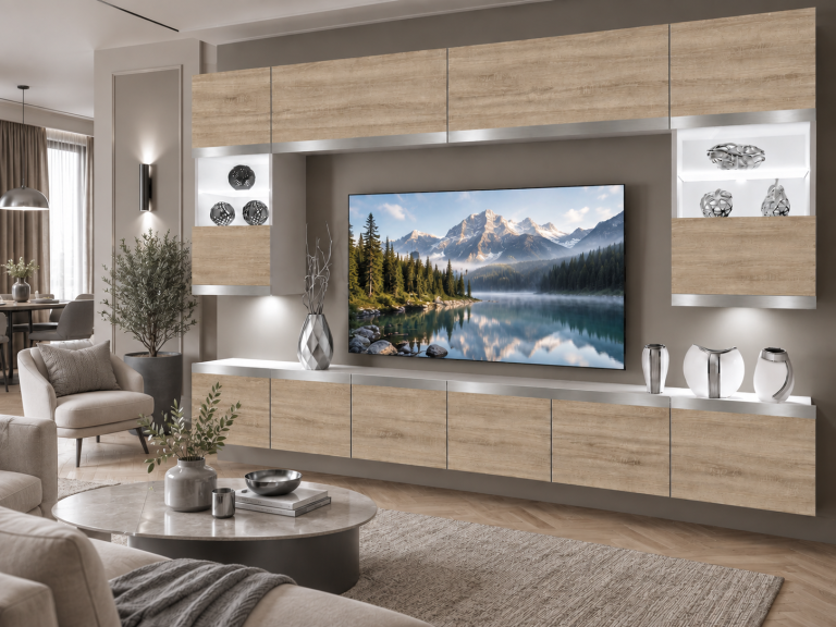 Parete attrezzata Prestige 300 cm TV/RTV rovere rovere wotan rovere sonoma Produttore IMP P2 Nolan 1/5/W/DS/0/0/SL