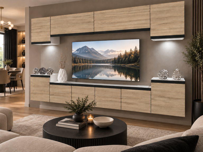 Parete attrezzata Prestige 300 cm TV/RTV rovere rovere wotan rovere sonoma Produttore IMP P Hepburn 4/5/W/DS/0/0/CM