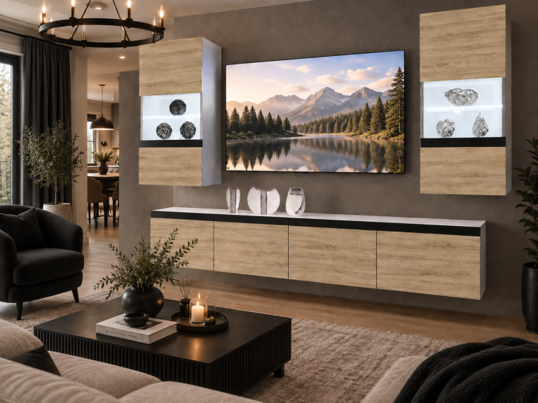 Parete attrezzata Prestige 200 cm TV/RTV rovere rovere wotan rovere sonoma Produttore IMP P Keanu 7/5/W/DS/0/0/CM