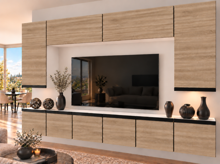Parete attrezzata Prestige 300 cm TV/RTV rovere rovere wotan rovere sonoma Produttore IMP P Monroe 2/5/W/DS/0/0/CM