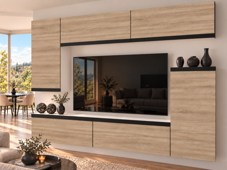 Parete attrezzata Prestige 250 cm TV/RTV rovere rovere wotan rovere sonoma Produttore IMP P Woody 8/5/W/DS/0/0/CM