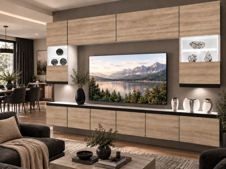 Parete attrezzata Prestige 300 cm TV/RTV rovere rovere wotan rovere sonoma Produttore IMP P1 Nolan 1/5/W/DS/0/0/CM