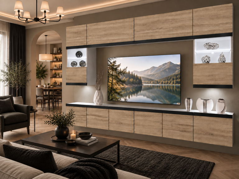 Parete attrezzata Prestige 300 cm TV/RTV rovere rovere wotan rovere sonoma Produttore IMP P2 Nolan 1/5/W/DS/0/0/CM