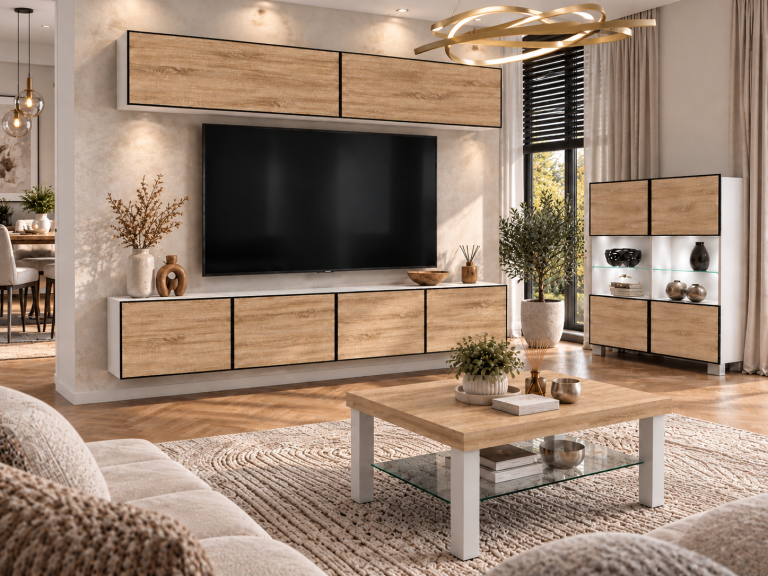 Parete attrezzata Linea 200 cm TV/RTV rovere rovere wotan rovere sonoma Produttore IMP L Brando 6/5/W/DS/0/0