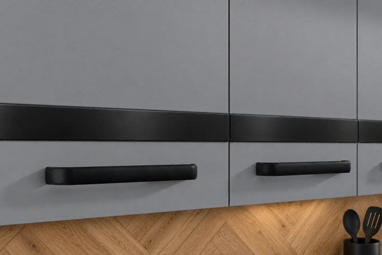 Meble kuchenne Prestige 240 cm szary mat bez blatu Producent TOR P Salvador/0/WT/SR/BB/A1/CM
