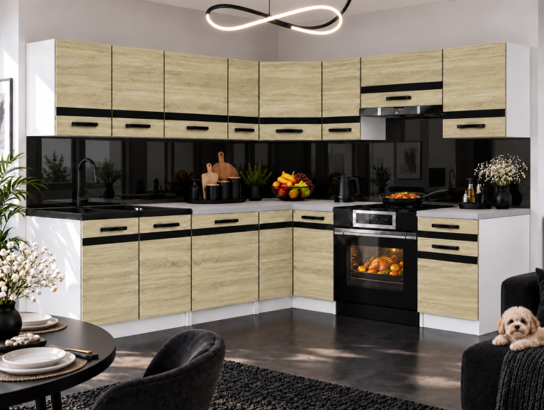 Mobili da cucina Prestige 420 cm quercia sonoma con piano di lavoro Produttore TOR P Gustav/0/WT/DS/0/A1/CM