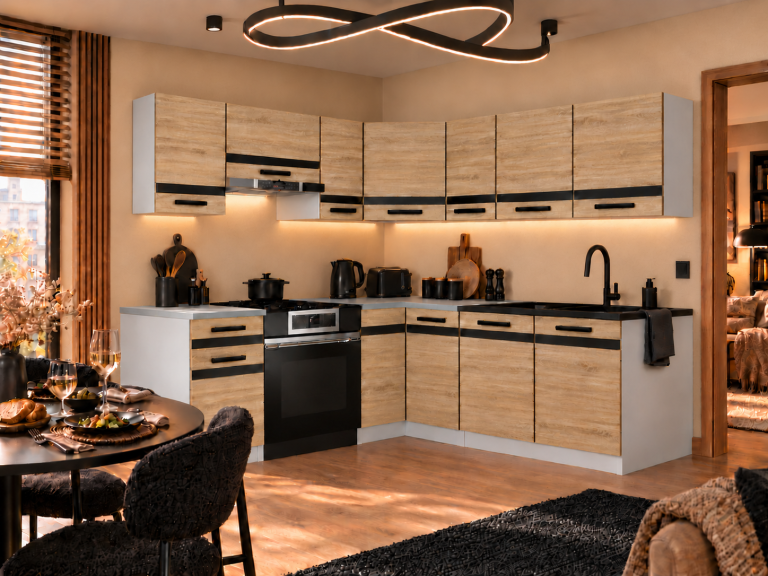 Mobili da cucina Prestige 360 cm quercia sonoma con piano di lavoro Produttore TOR P Pablo/0/WT/DS/0/A1/CM