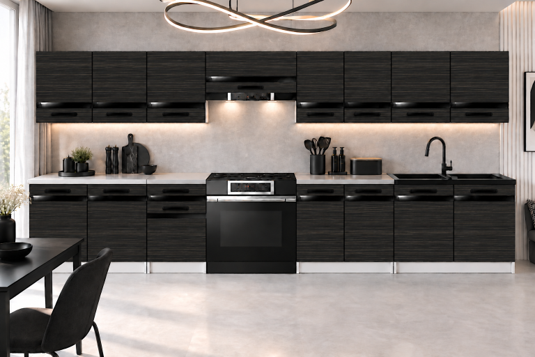 Mobili da cucina  Prestige 320 cm ebano reale con piano di lavoro Produttore TOR P Vincent/0/WT/HK/0/0/CP