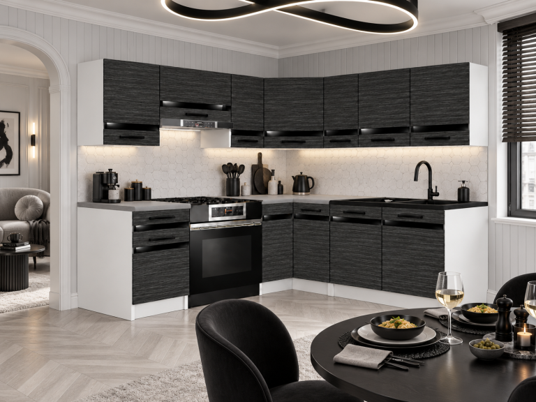 Mobili da cucina Prestige 360 cm ebano reale senza piano di lavoro Produttore TOR P Pablo/0/WT/HK/BB/A1/CP