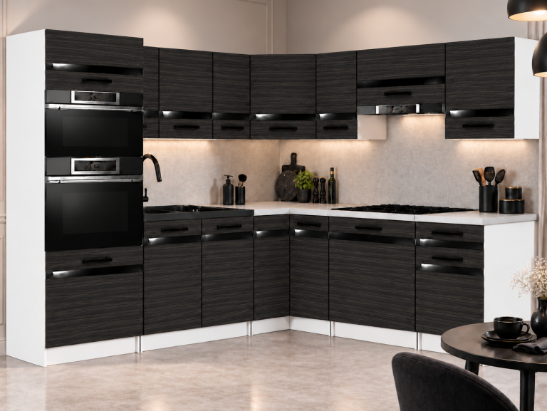 Mobili da cucina Prestige 420 cm ebano reale con piano di lavoro Produttore TOR P Diego/0/WT/HK/0/A1/CP