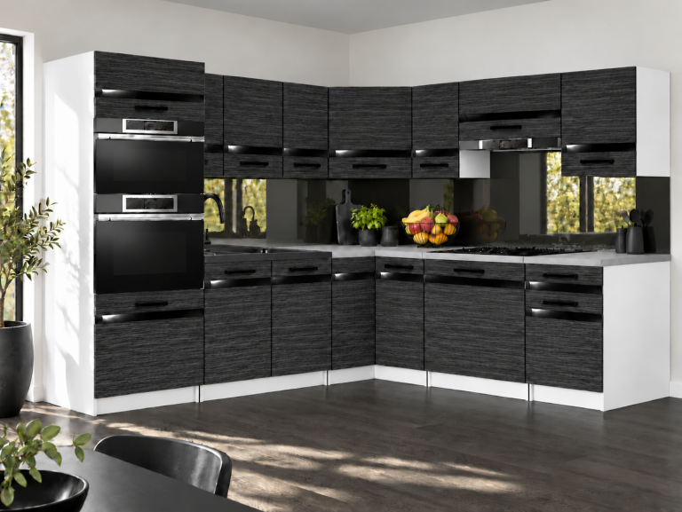Mobili da cucina Prestige 420 cm ebano reale con piano di lavoro Produttore TOR P Diego/0/WT/HK/0/A1/CP