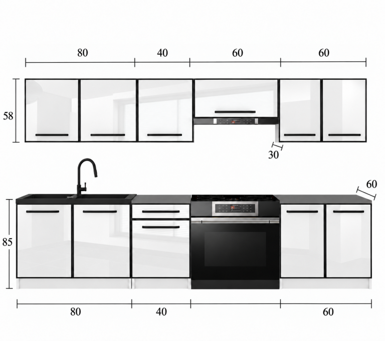 Mobili da cucina Linea 240 cm quercia sonoma senza piano di lavoro Produttore TOR L Salvador/0/WT/DS/BB/0