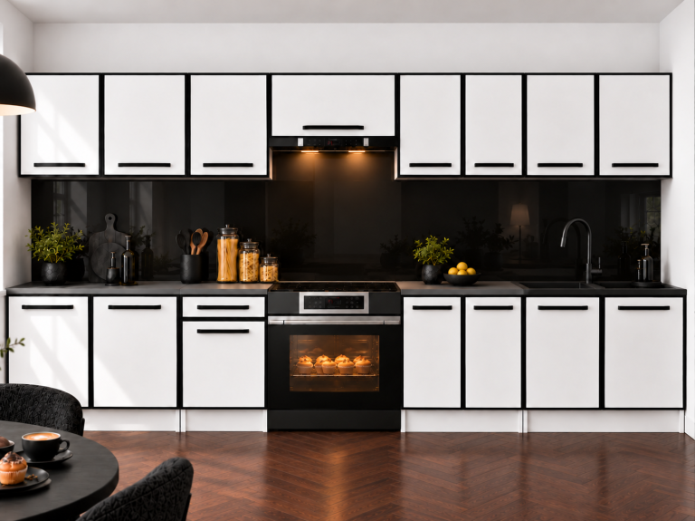 Mobili da cucina Linea 320 cm bianco opaco con piano di lavoro Produttore TOR L Vincent/0/WT/WT/0/0