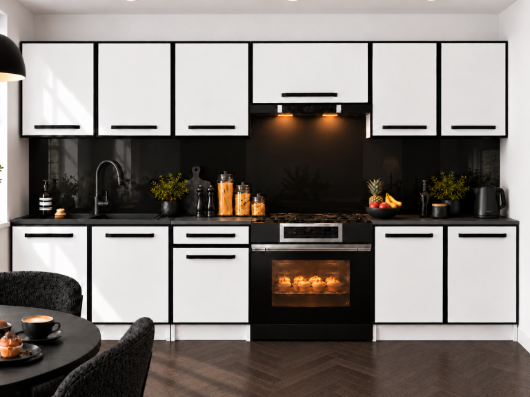 Mobili da cucina Linea 240 cm bianco opaco con piano di lavoro Produttore TOR L Salvador/0/WT/WT/0/0