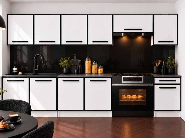 Mobili da cucina Linea 260 cm bianco opaco con piano di lavoro Produttore TOR L Frida/0/WT/WT/0/A1