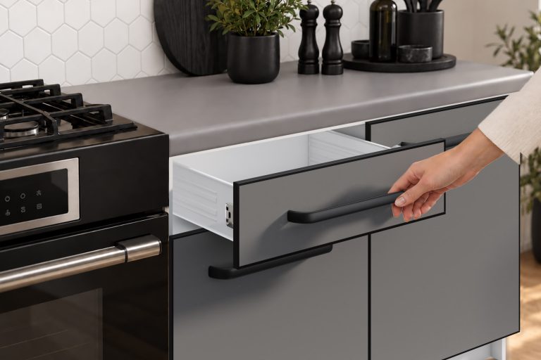 Mobili da cucina Linea 240 cm grigio opaco con piano di lavoro Produttore TOR L Salvador/0/WT/SR/0/A1
