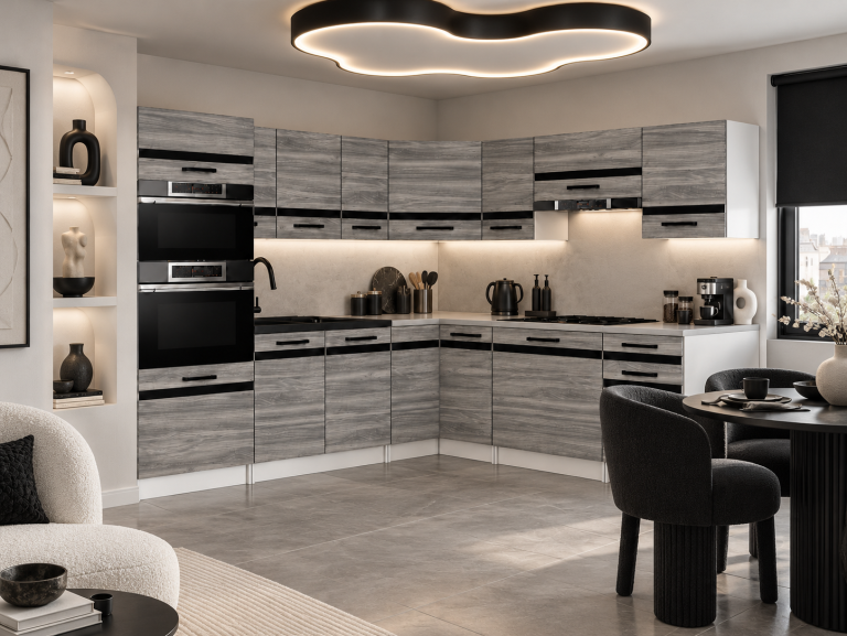 Mobili da cucina Prestige 420 cm glamour wood senza piano di lavoro ProduttoreTOR P Diego/0/WT/GW1/BB/A1/CM