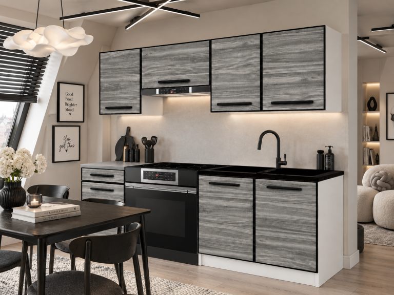 Mobili da cucina Linea 180 cm glamour wood senza piano di lavoro Produttore TOR L Leonardo/0/WT/GW1/BB/A1