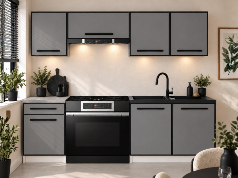 Mobili da cucina Linea 180 cm grigio opaco con piano di lavoro Produttore TOR L Leonardo/0/WT/SR/0/0